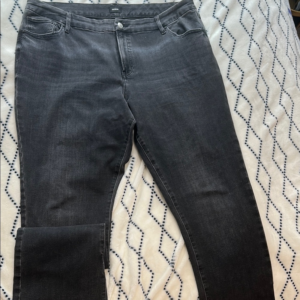 Express black/grey mid rise bootcut jean flexX XL fits size 18,20,22